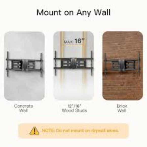 PERLESMITH Full Motion TV Wall Mount for 37-82 inch Flat Screen TVs up to 132 lb - Picture 5 of 5